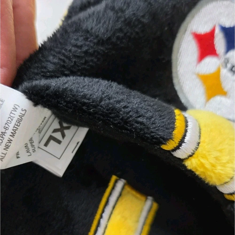 Forever NFL Pittsburgh Steelers‎ Plush Slide Slippers Kids XL  12/13